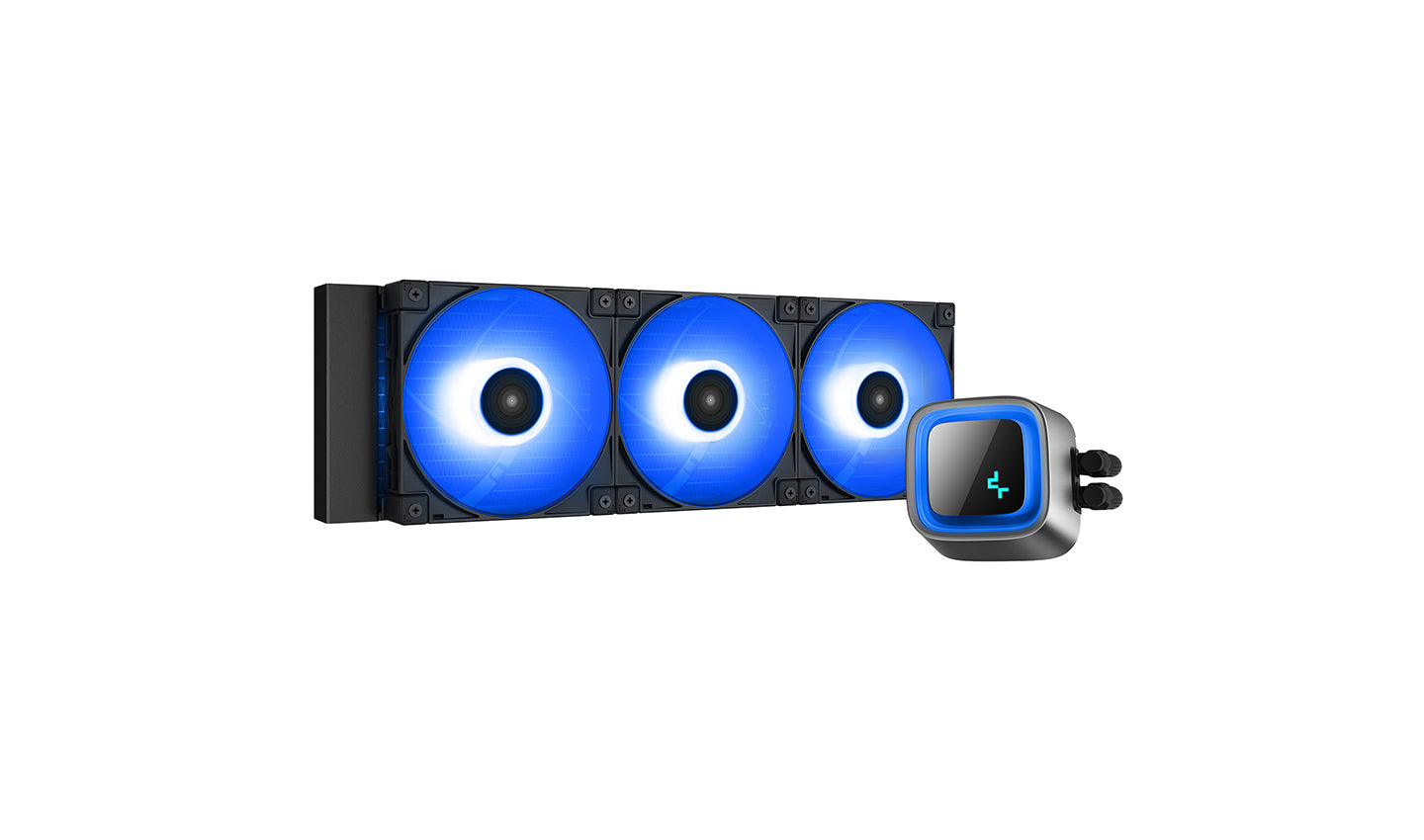 Cooler Deepcool "LS720", compatibil skt. Intel si AMD, racire cu lichid, ventilator 120 mm x 3, 2250 rpm, iluminat RGB, "R-LS720-BKAMNT-G-1"