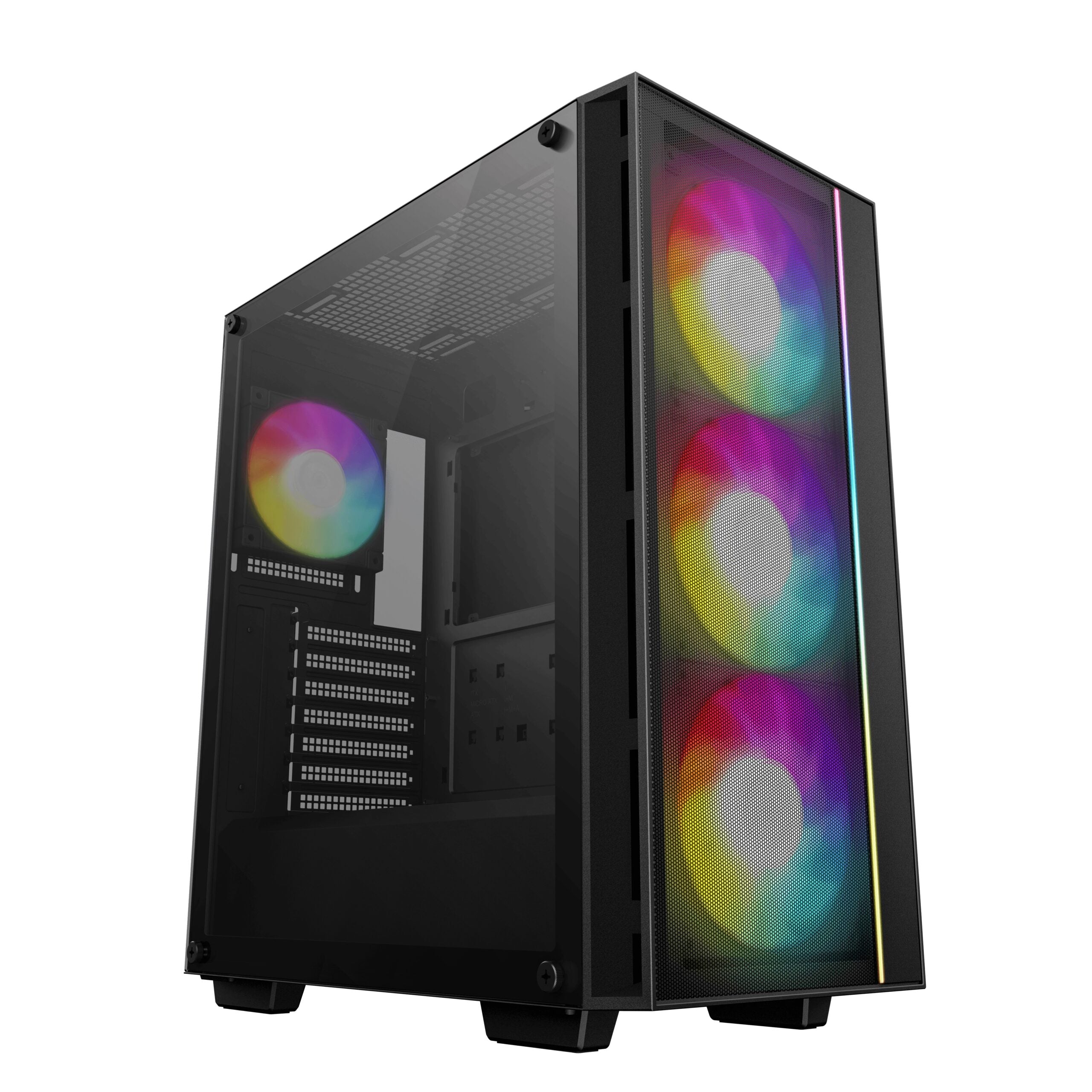 CARCASA DeepCool "MATREXX55", middle tower,gaming, fara sursa,suporta 8xfan,4xfan inclus, USB 3.1 gen1 x 1, USB-C, audio+mic,7 sloturi expansiune,negru "R-MATREXX55-BCAGA4-G-4"