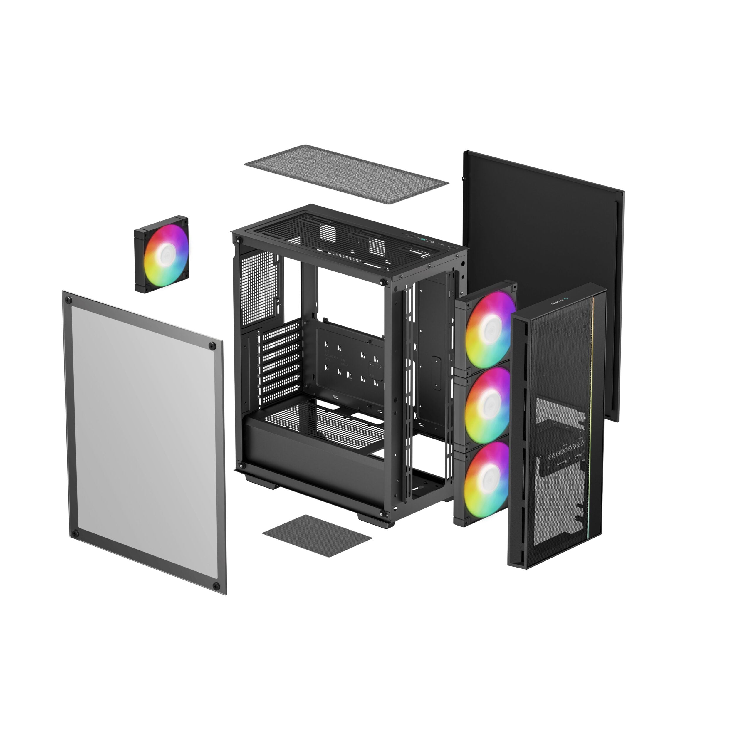 CARCASA DeepCool "MATREXX55", middle tower,gaming, fara sursa,suporta 8xfan,4xfan inclus, USB 3.1 gen1 x 1, USB-C, audio+mic,7 sloturi expansiune,negru "R-MATREXX55-BCAGA4-G-4"