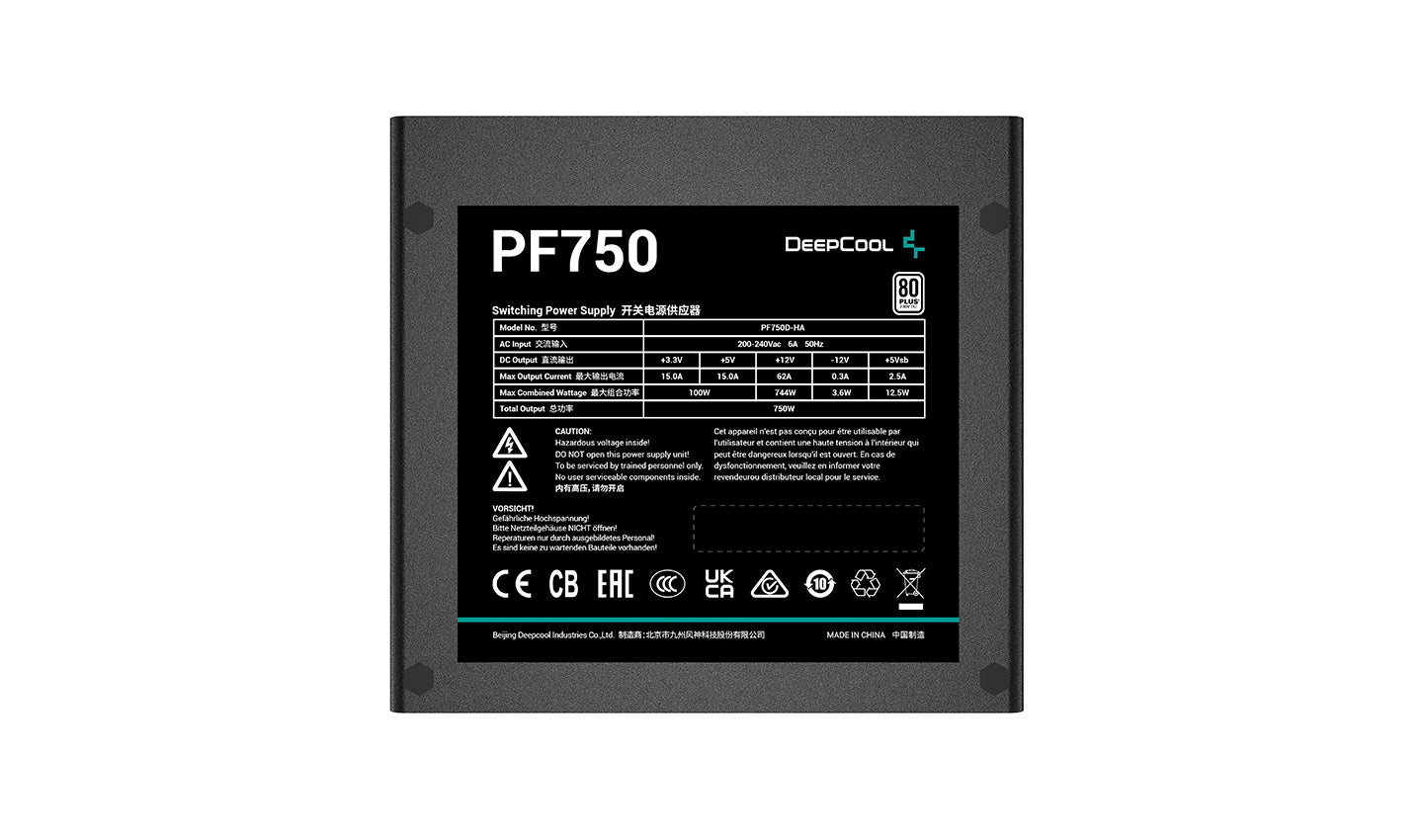 SURSA DeepCool PF750D, 750W (real), 120mm silent fan, 80 PLUS White, 4x PCI-E (6+2), 6x S-ATA "PF700" "R-PF750D-HA0B-EU"