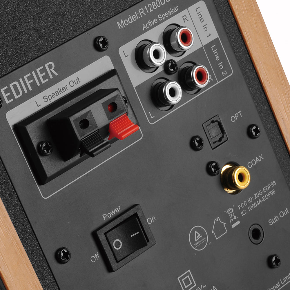 BOXE EDIFIER 2.0, RMS: 42W (2 x 21W), bluetooth, telecomanda wireless, volum, bass, treble, optical, sub-out, brown, "R1280DBS-BR"