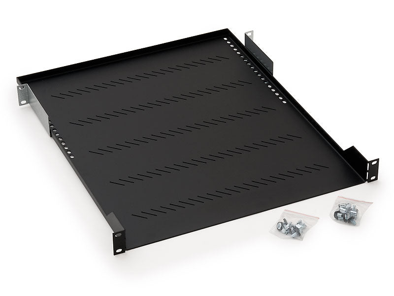 RAFT FIX perforat Triton 1U, pt rack 19 inch, adancime 950 mm, sarcina maxima 40 Kg, negru, 
