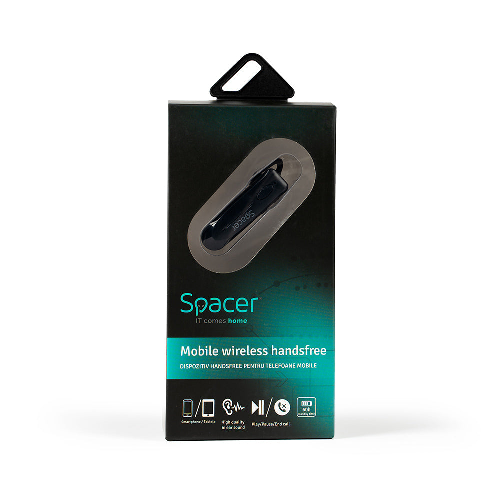 CASTI  Spacer, wireless, monocasca, utilizare smartphone, microfon pe casca, conectare prin Bluetooth 4.2, negru, "SP-HF-03", (include TV 0.18lei)