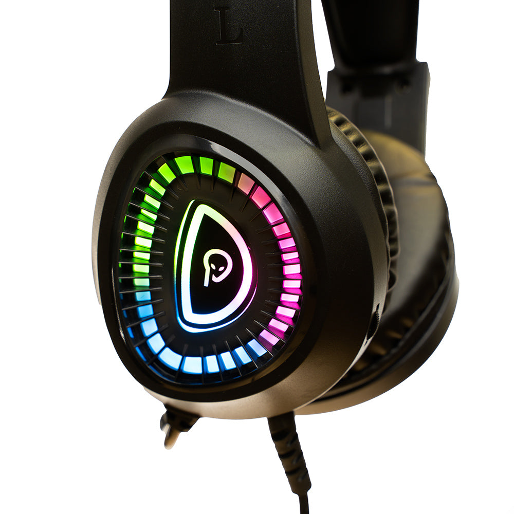 CASTI gaming Spacer RGB, cu fir, standard, utilizare gaming, microfon pe brat, conectare prin USB &amp; Jack 3.5 mm x 2, iluminare RGB, negru, "SPGH-PHANTOM"