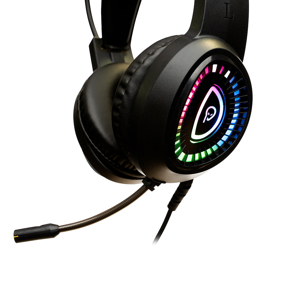CASTI gaming Spacer RGB, cu fir, standard, utilizare gaming, microfon pe brat, conectare prin USB &amp; Jack 3.5 mm x 2, iluminare RGB, negru, "SPGH-PHANTOM"