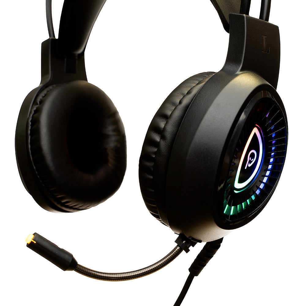 CASTI gaming Spacer RGB, cu fir, standard, utilizare gaming, microfon pe brat, conectare prin USB &amp; Jack 3.5 mm x 2, iluminare RGB, negru, "SPGH-PHANTOM"