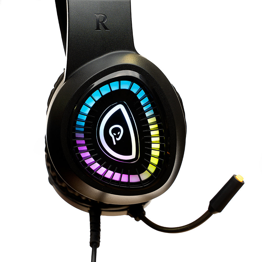 CASTI gaming Spacer RGB, cu fir, standard, utilizare gaming, microfon pe brat, conectare prin USB &amp; Jack 3.5 mm x 2, iluminare RGB, negru, "SPGH-PHANTOM"