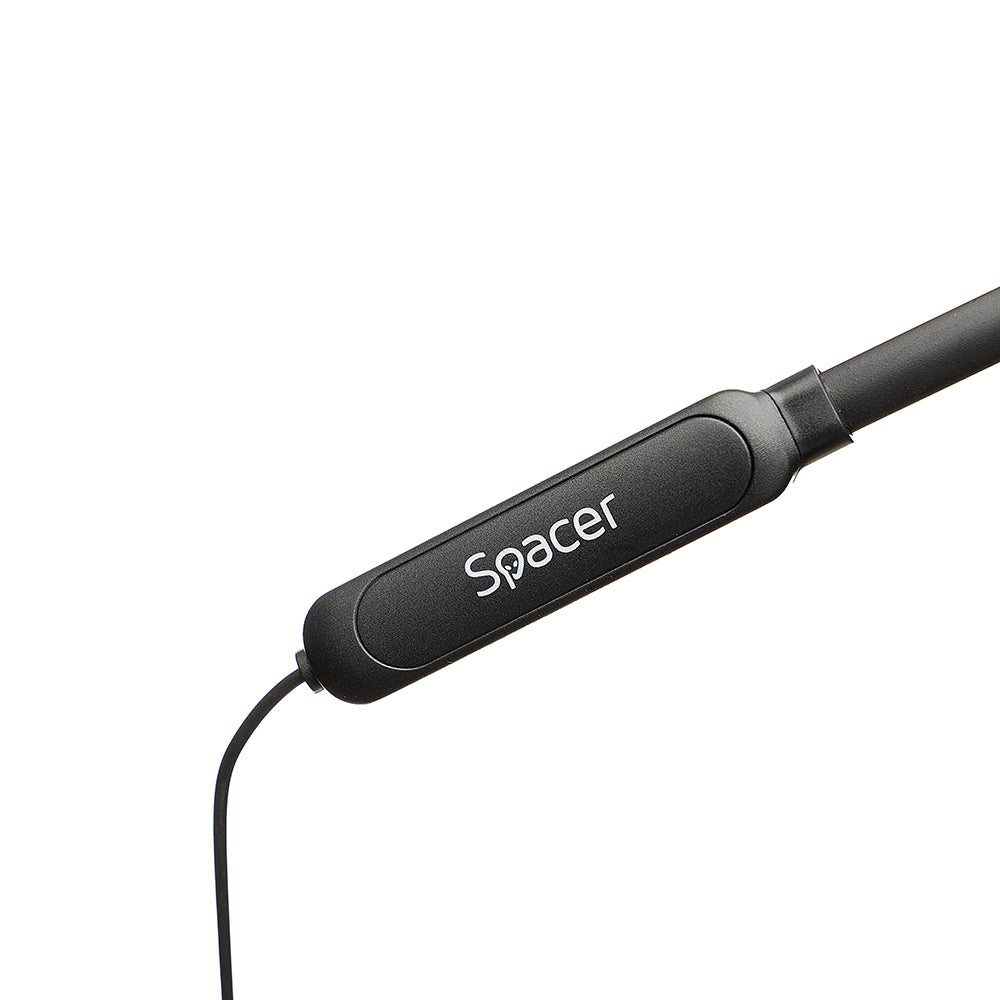 CASTI Spacer, wireless, intraauriculare cu fir de legatura si prindere magnetica, pt smartphone, microfon pe fir, conectare prin Bluetooth 5.0, negru, "SPBH-SPORTY"