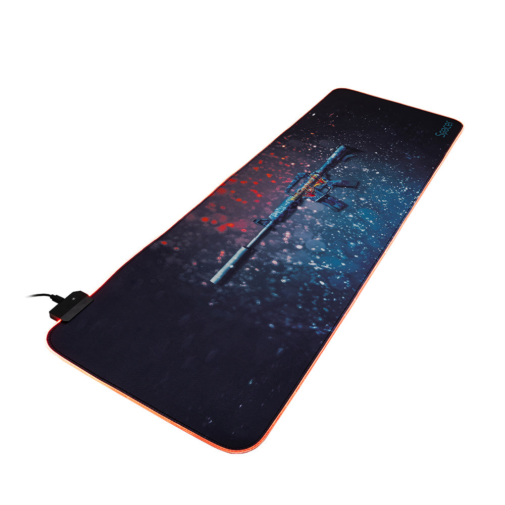 MousePAD RGB SPACER gaming, cauciuc si material textil, 900 x 300 x 3 mm, 1.8 m lungime cablu, imagine 46501476 "SP-PAD-GAME-RGB-PICT"