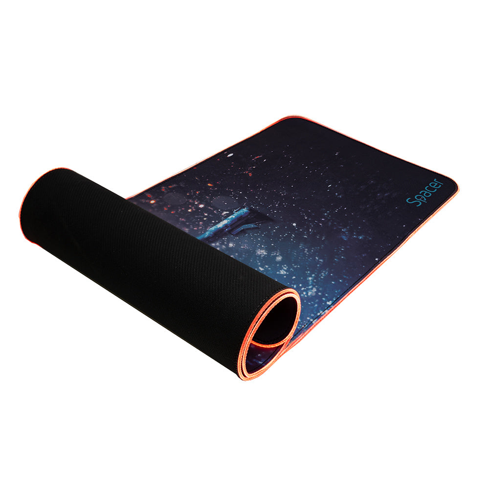 MousePAD RGB SPACER gaming, cauciuc si material textil, 900 x 300 x 3 mm, 1.8 m lungime cablu, imagine 46501476 "SP-PAD-GAME-RGB-PICT"
