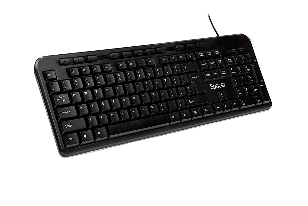 TASTATURA SPACER USB, multimedia, 104 taste + 11 taste multimedia, anti-spill, black, "SPKB-169" 45504123