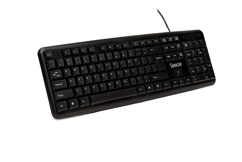 TASTATURA SPACER USB, 104 taste, anti-spill, black, "SPKB-520"