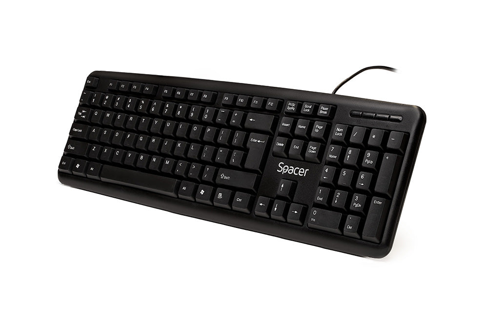 TASTATURA SPACER USB, 104 taste, anti-spill, black, "SPKB-520"
