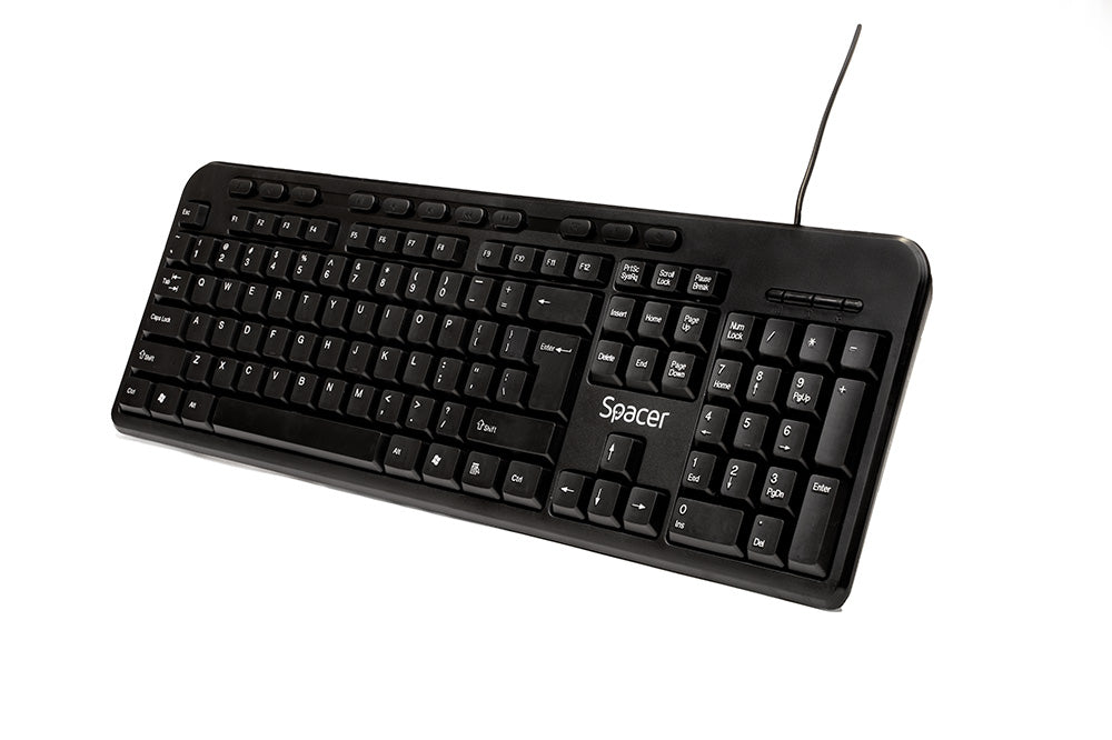 TASTATURA SPACER USB, multimedia, 104 taste + 11 taste multimedia, anti-spill, black, "SPKB-169" 45504123
