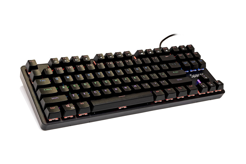 TASTATURA MECANICA SPACER USB IMMORTAL, switch-uri mecanice albastre, 50 mil. apasari, 87 taste, anti-ghosting 26 taste, anti-spill, black, "SPKB-MK-IMMORTAL"