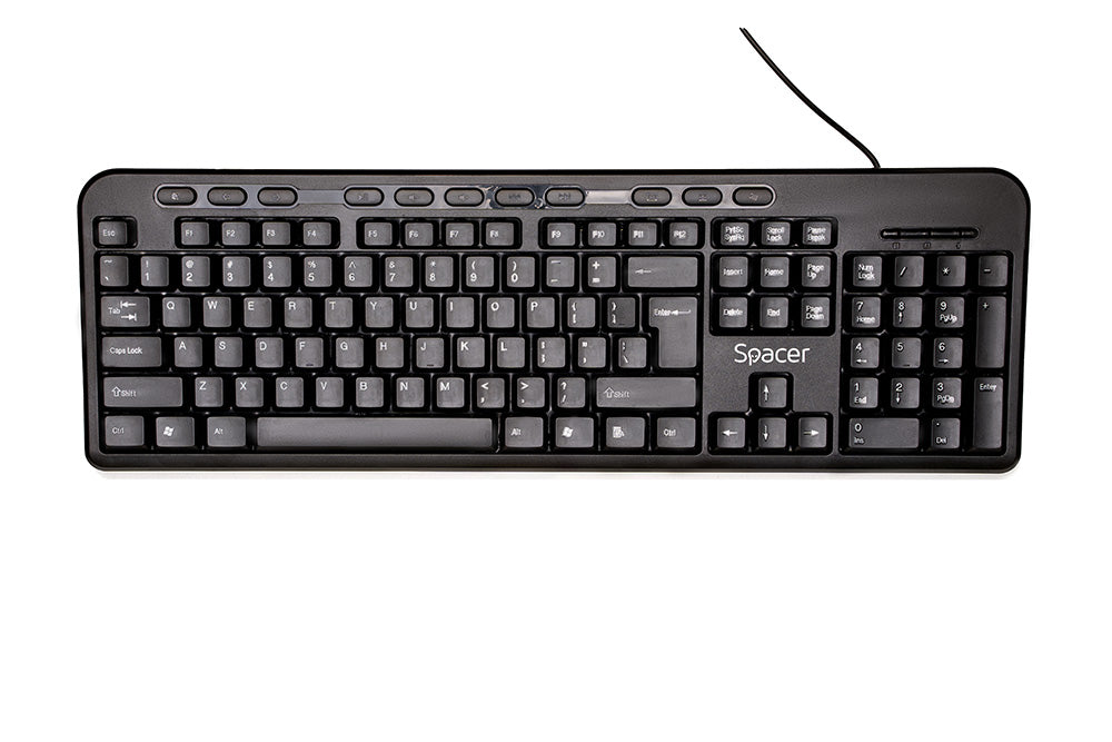 TASTATURA SPACER USB, multimedia, 104 taste + 11 taste multimedia, anti-spill, black, "SPKB-169" 45504123