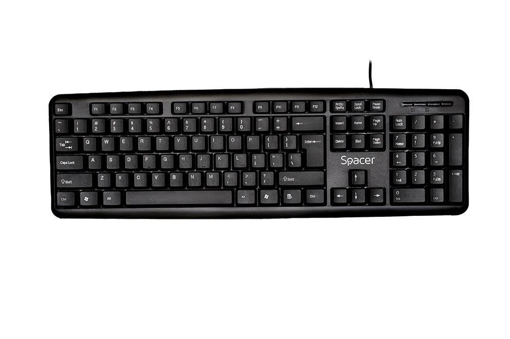 TASTATURA SPACER USB, 104 taste, anti-spill, black, "SPKB-520"