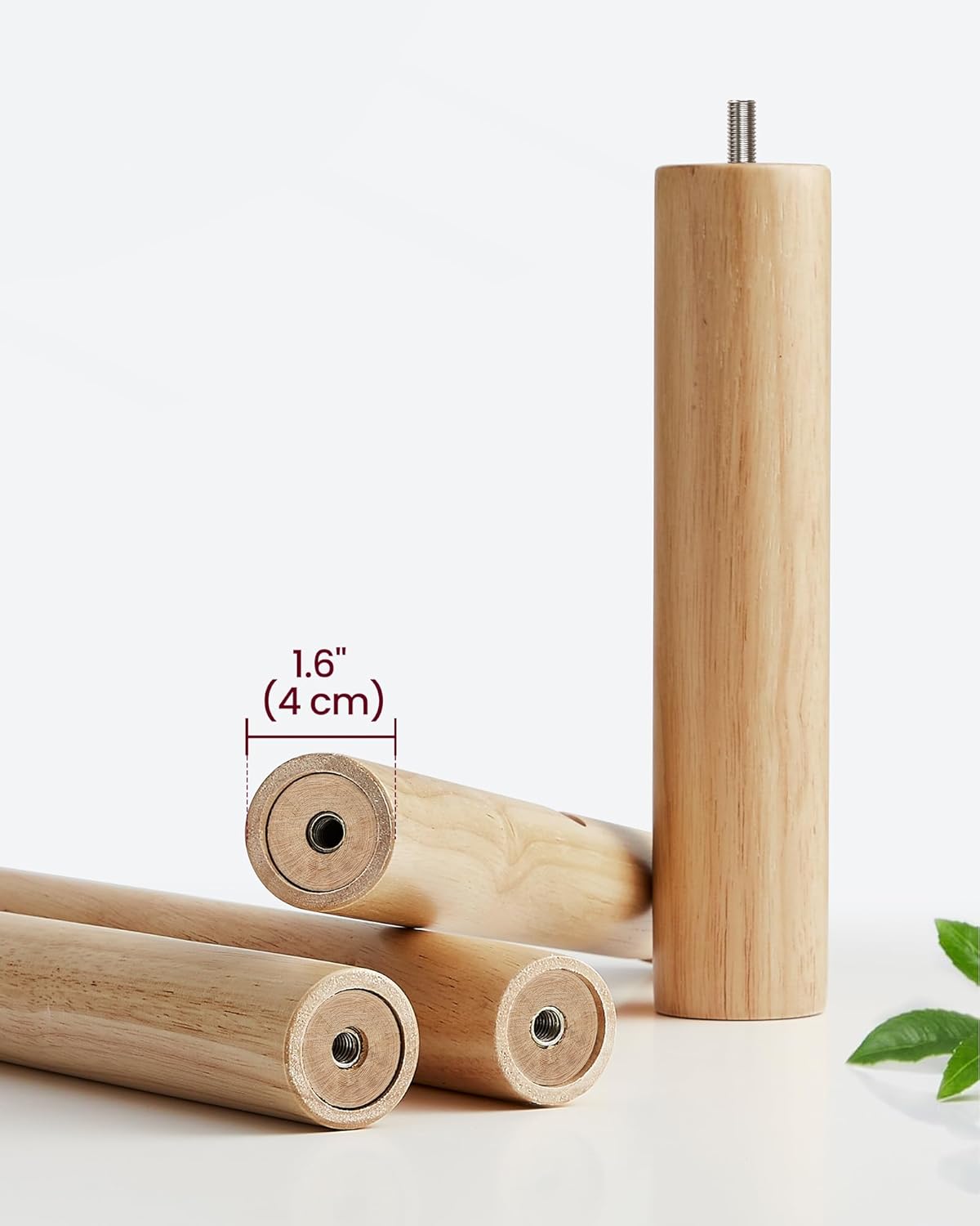 VASAGLE Cuier tip copac din lemn masiv, cu 8 carlige si baza patrata, 30x30x176 cm, bej natural