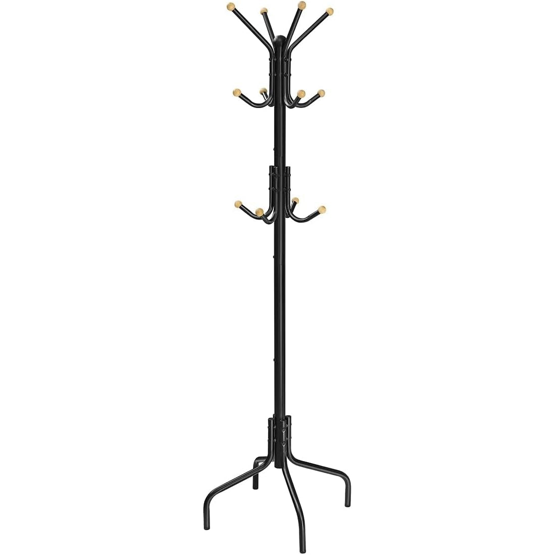SONGMICS Cuier metalic cu 12 agatatori, suport haine tip pom, 55x55x180 cm, negru