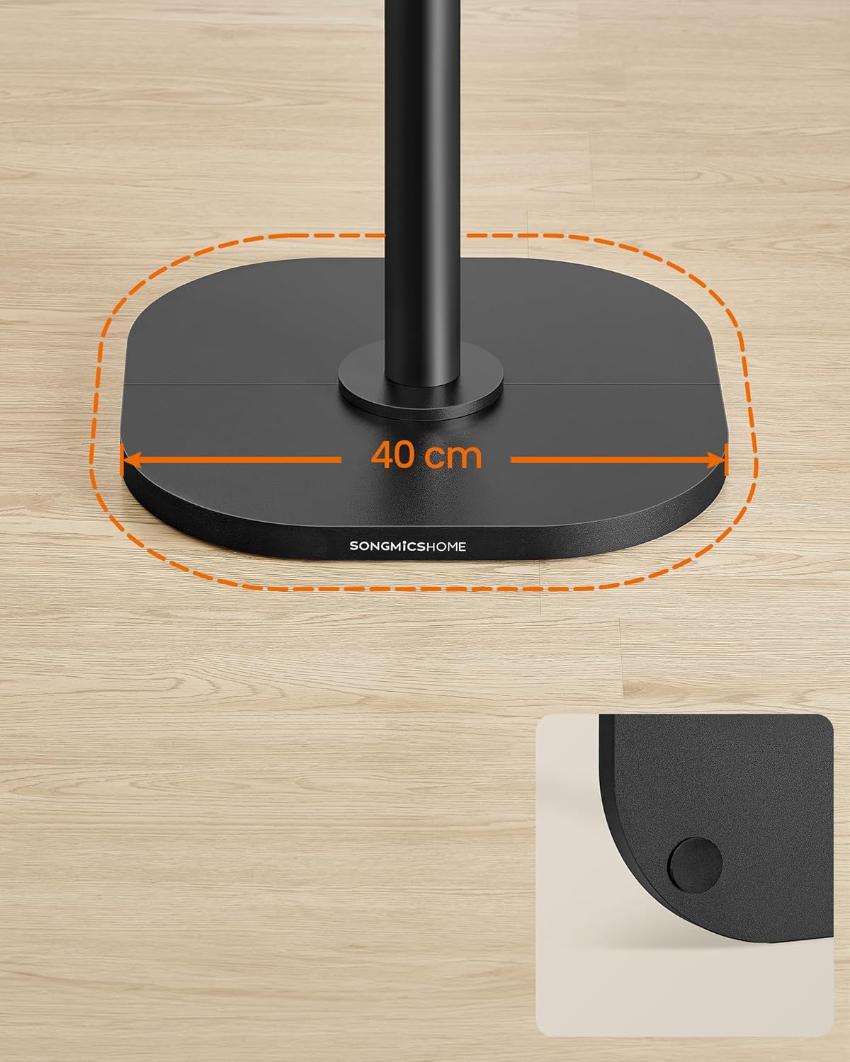 SONGMICS Cuier de podea, cu 8 carlige rezistente, pentru haine, palarii si genti, 175 cm, negru