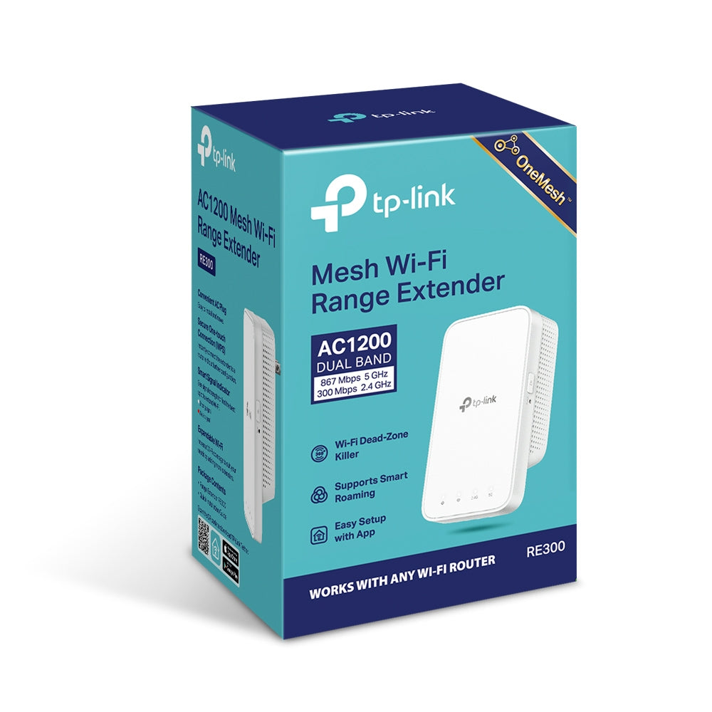RANGE EXTENDER TP-LINK wireless dual band AC1200, 2.4GHz &amp; 5GHz, "RE300"