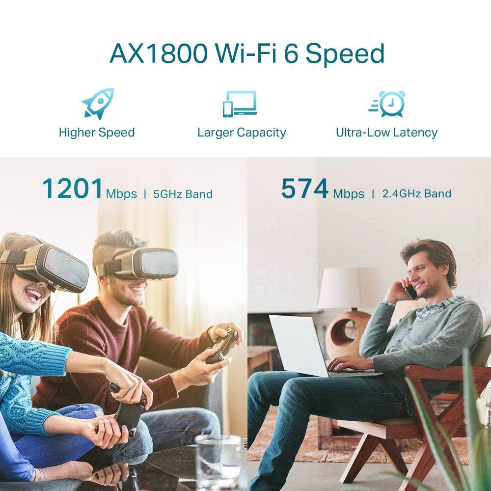 RANGE EXTENDER TP-LINK wireless 1800Mbps, 1 port Gigabit, 2 antene externe, 2.4 / 5Ghz dual band, Wi-Fi 6, "RE605X"