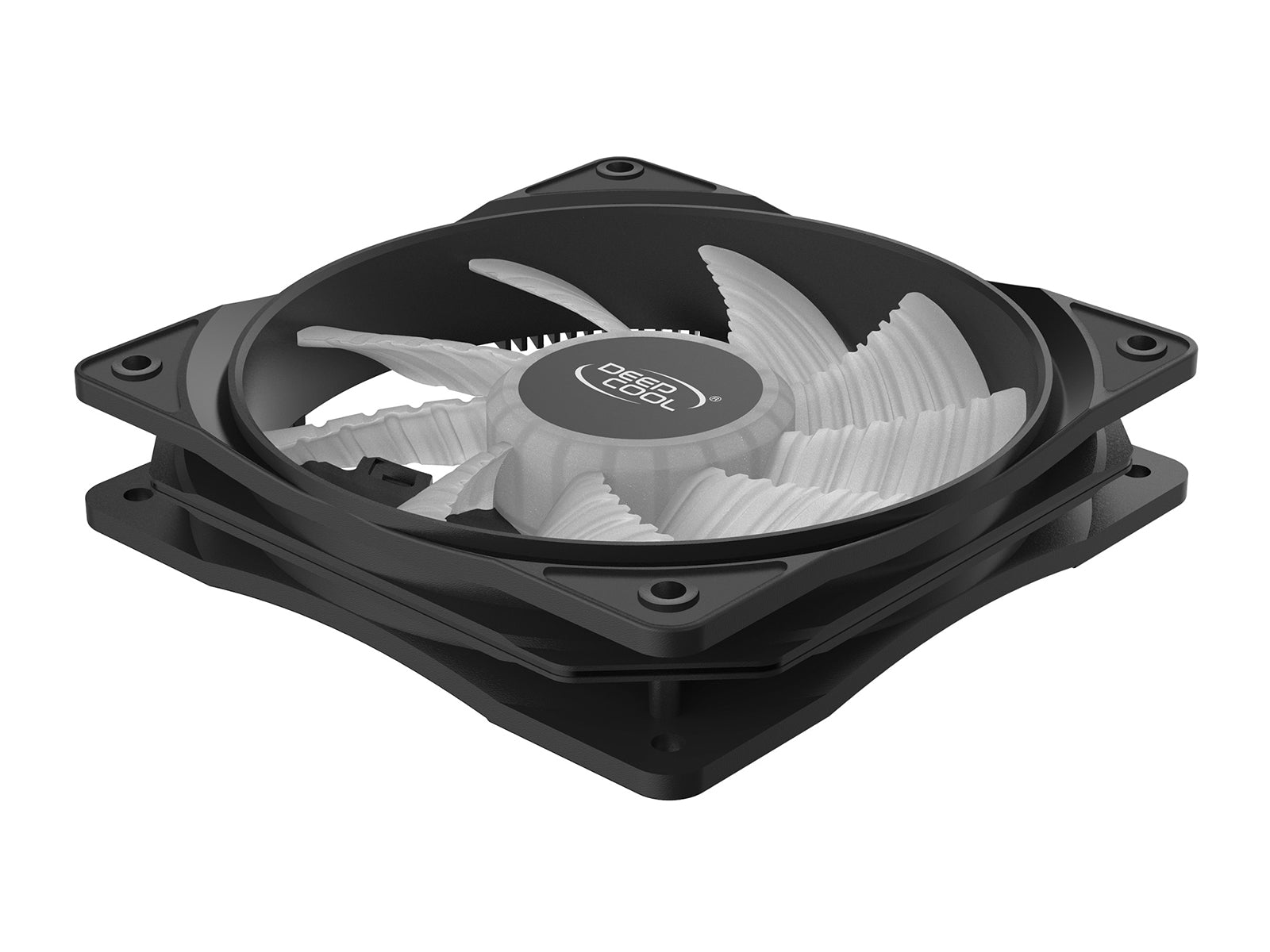 VENTILATOR DEEPCOOL PC RF120W, 120x120x25 mm, 4 white LED, Hydro Bearing, "DP-FLED-RF120-WH"