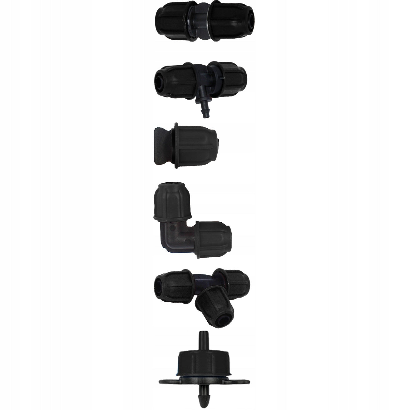 Set irigare gradina cu furtun PVC si picuratori, furtun 2 x 10 metri, 10 picuratori stick cu tub, negru