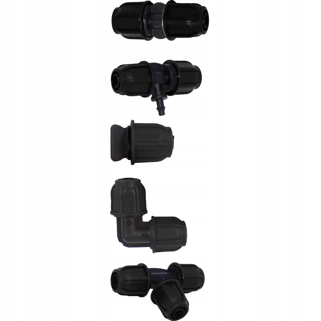 Set irigare gradina cu furtun PVC si stropitori, furtun 10 + 15 metri, 15 aspersoare, negru
