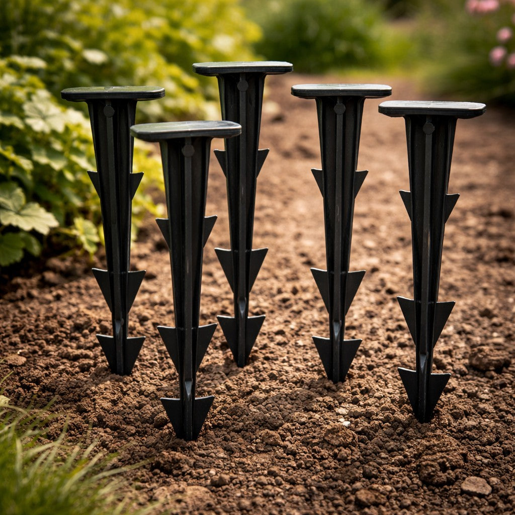 Set 100 cuie plastic fixare folii, tip ancora harpon, 120 mm, negru