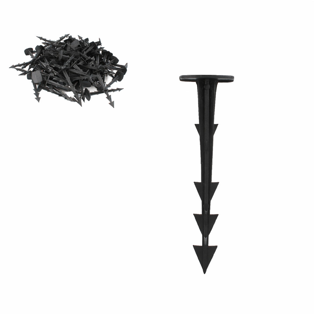 Set 50 cuie plastic fixare folii, tip ancora harpon, 120 mm, negru