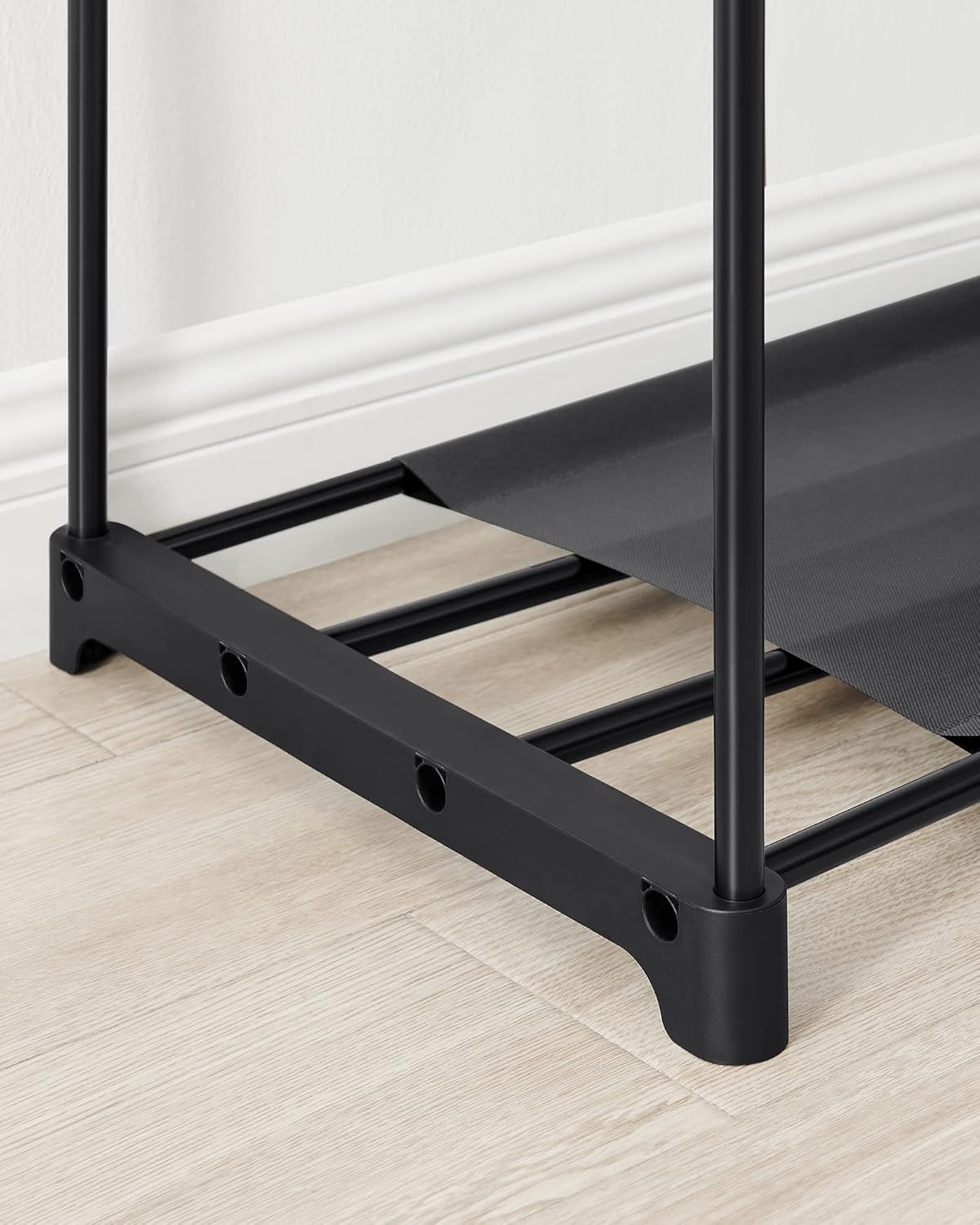 SONGMICS Dulap portabil pentru haine cu 4 bare de suspendare si rafturi, structura metalica, 151x43x166 cm, negru