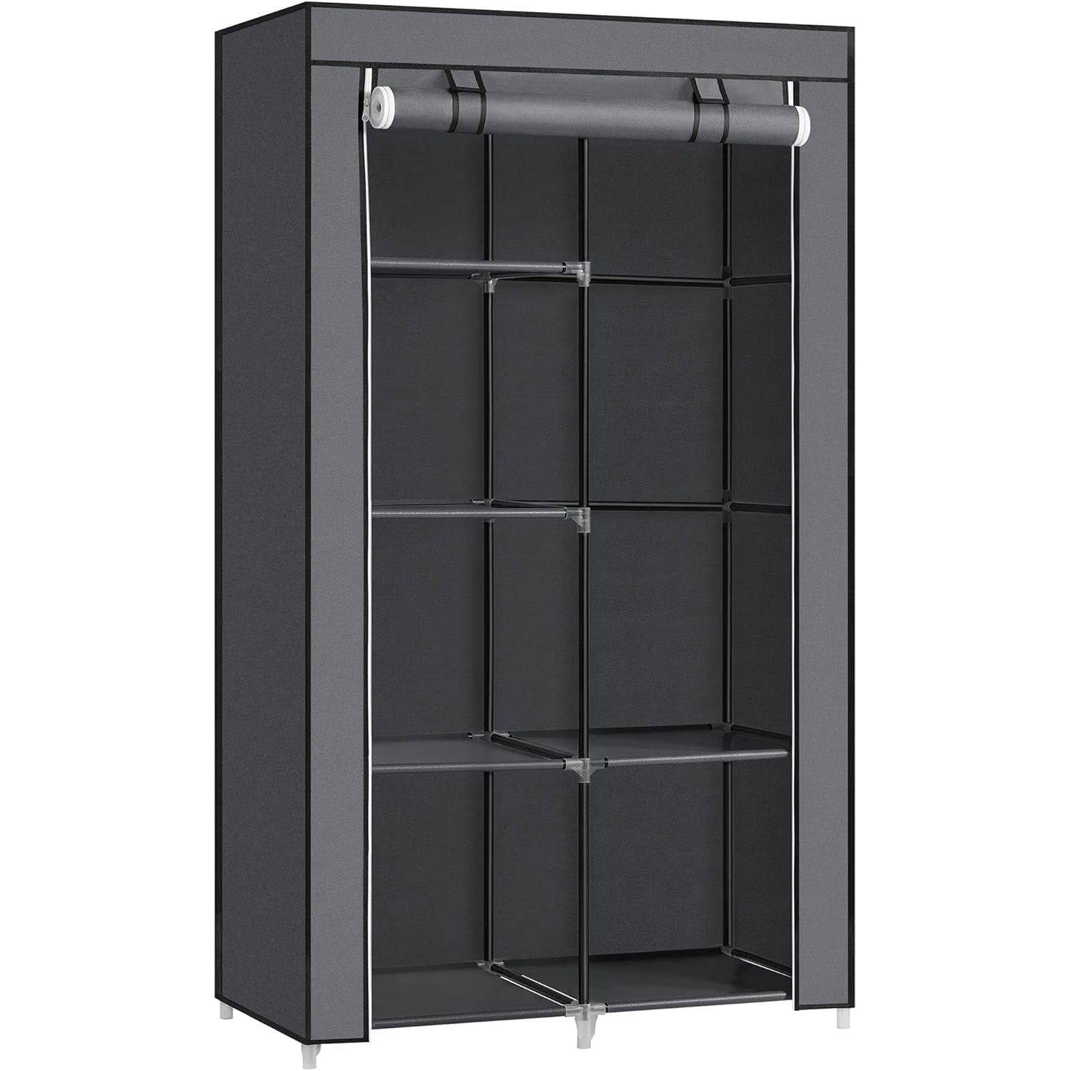 SONGMICS Garderoba pentru depozitarea hainelor, din material textil, design personalizabil, 45x88x168 cm, gri