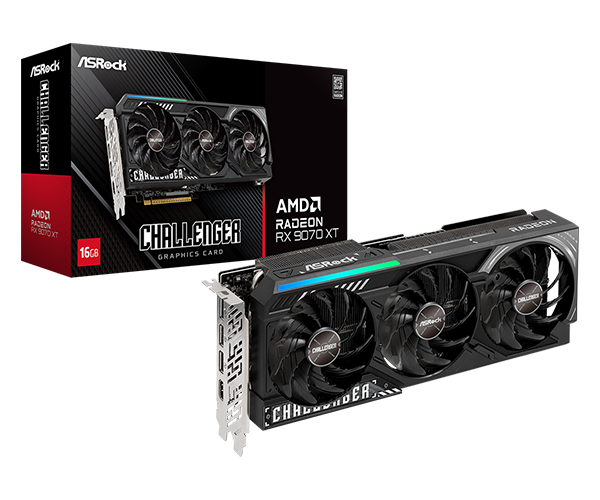 Placa video Asrock "Radeon RX 9070 XT Challenger", 16GB GDDR6, 256 bit, PCI Express 5.0 x16, 3 x DisplayPort 2.1a, HDMI 2.b1, racire activa 3 x fan, PSU recomandat 750W, "RX9070XT CL 16G"