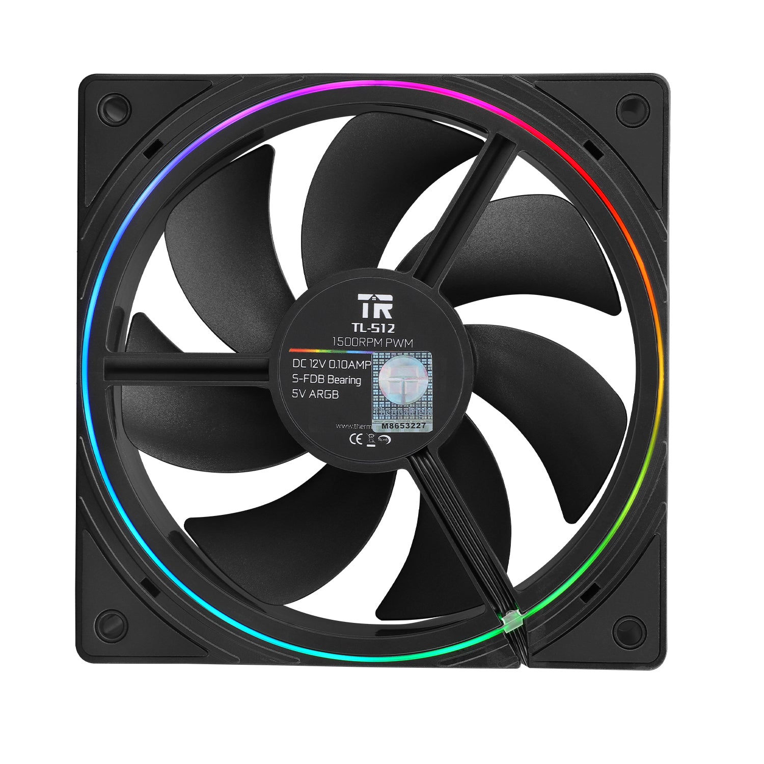 Ventilator Thermalright "TL-S12", 120mm, 1500 RPM, S-FDB Bearing, 47.6 CFM, LED ARGB, 4pin PWM, negru, "TL-S12"