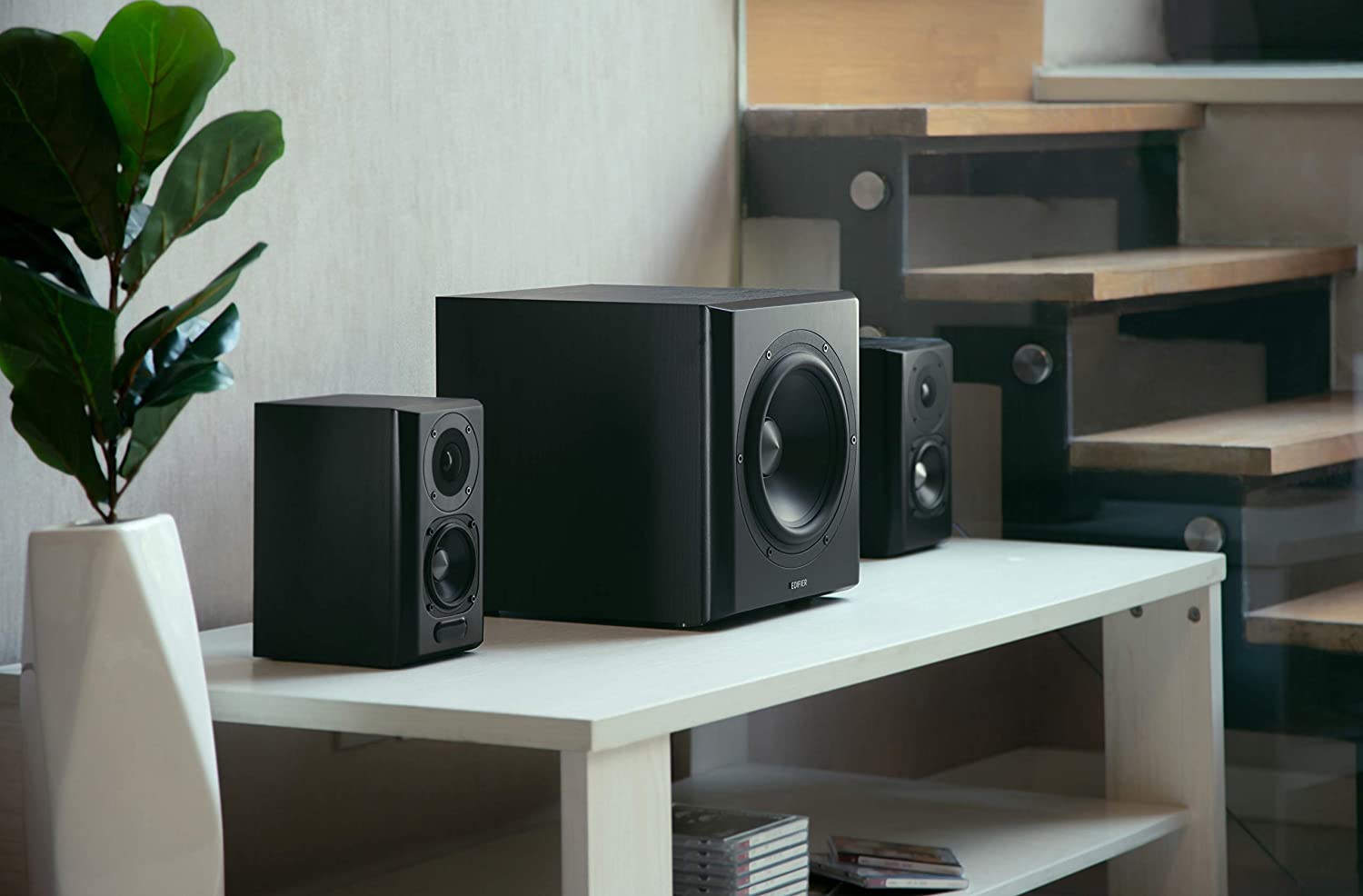 BOXE EDIFIER 2.1, RMS: 150W (2 x 25W, 2 x 15W, 1 x 70W), bluetooth, telecomanda wireless, volum, bass, treble, optical, black, "S351DB-BK"