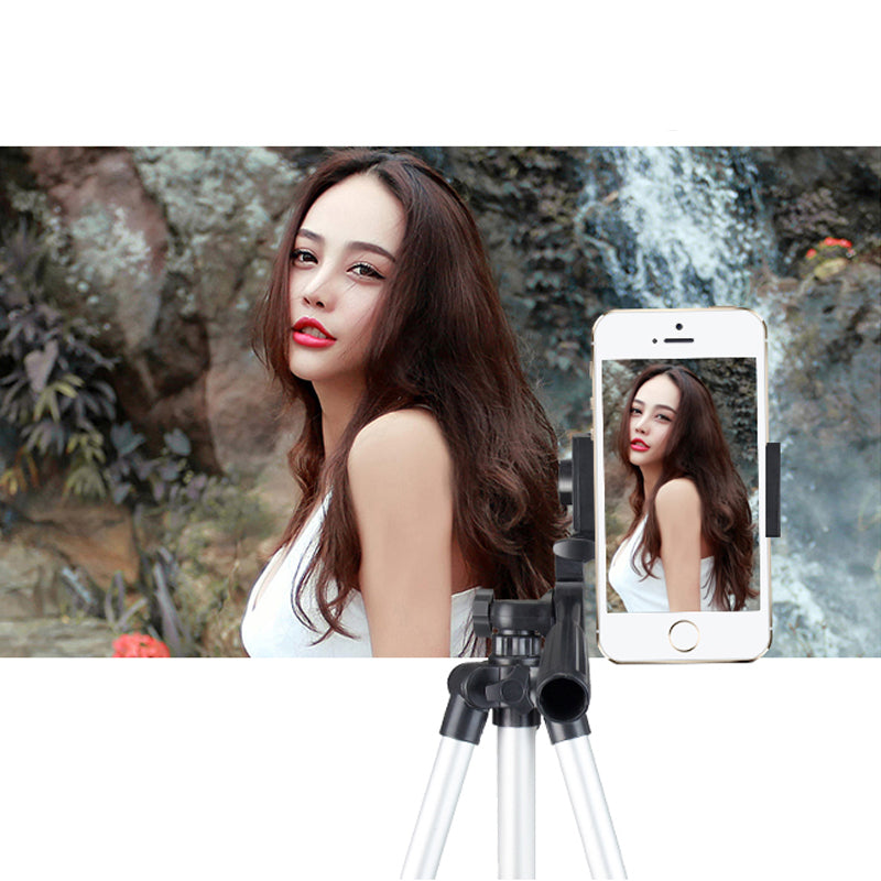 Set stativ foto trepied universal din aluminiu cu telecomanda bluetooth, 34–103 cm