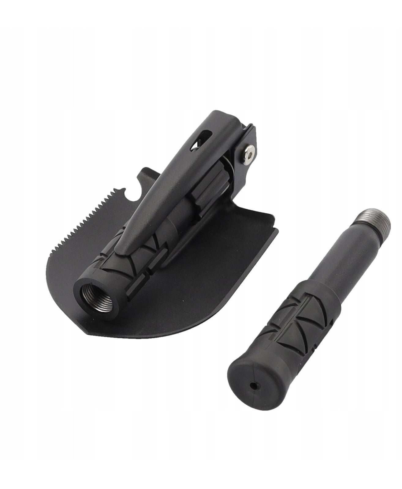 Lopata pliabila multifunctionala 5 in 1 pentru camping si gradina, otel mangan, 41 cm, negru