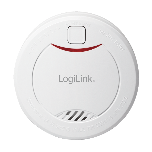 DETECTOR de fum Logilink, montare tavan/ perete, alarma 85 dB, buton test, baterie 3V, VdS, alb "SC0010" – Senzori alarma –