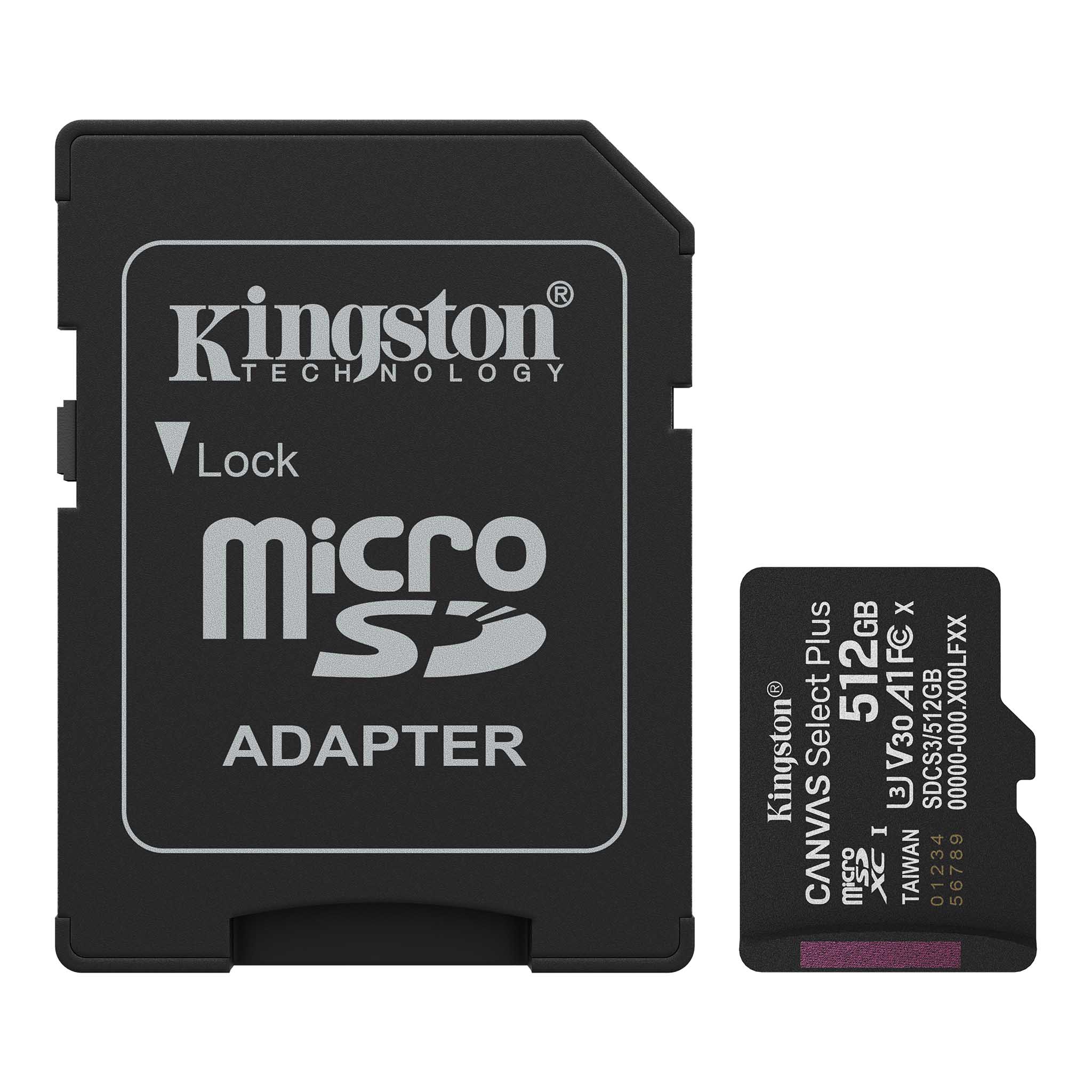 MEMORY MICRO SDXC 512GB UHS-I/W/ADAPTER SDCS3/512GB KINGSTON "SDCS3/512GB"
