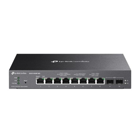 SWITCH TP-LINK POE Omada 8-Port 2.5GBASE-T si 2-Port 10GE SFP+ Smart Switch cu 8-Port PoE+, carcasa metalica "SG2210XMP-M2"