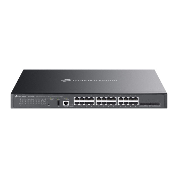 Switch Managed L3 TP-Link, 24-Port Gigabit Lite L3 Managed PoE++ si 4× 10G Slots, buget maxim PoE 500 W, metalic "SG5428XMPP"