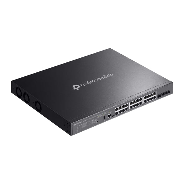 Switch Managed L3 TP-Link, 24-Port Gigabit Lite L3 Managed PoE++ si 4× 10G Slots, buget maxim PoE 500 W, metalic "SG5428XMPP"