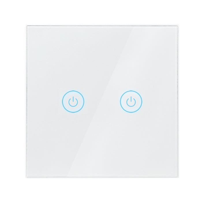 INTRERUPATOR Logilink, Wi-Fi Smart, ecran tactil, 2 butoane, indicator LED, compatibil TUYA, Amazon Alexa si Google Home, alb
