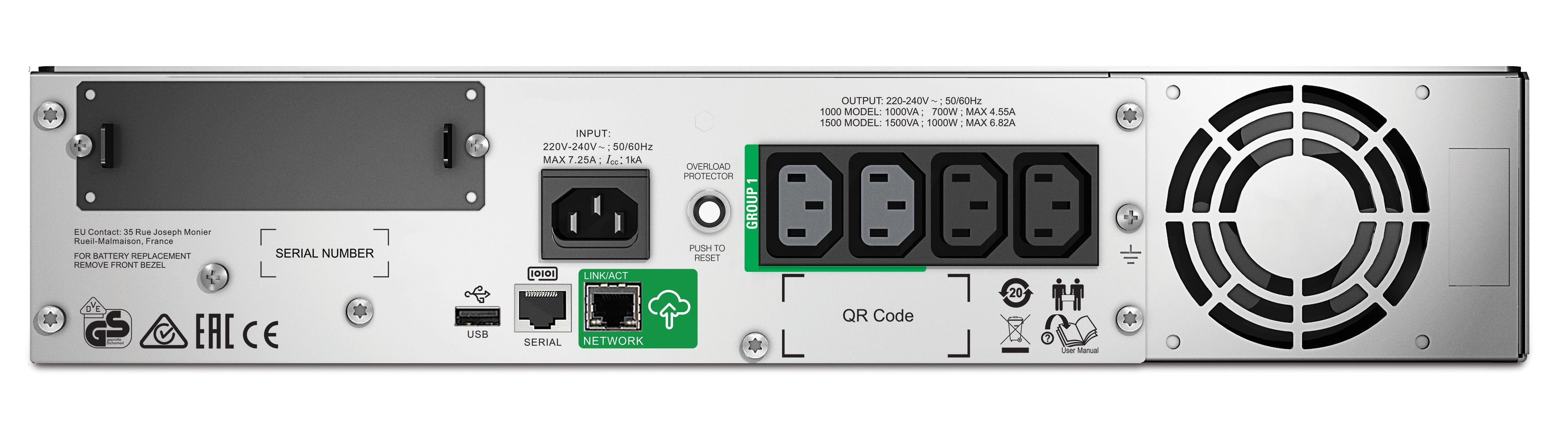 UPS APC,"Smart-UPS SMT",Line Int. sin pura mgmt,rack,1500VA / 1000W,AVR,IECx4,1xAPCRBC133,LCD,21-30 min.,"SMT1500RMI2UC",prelungire garantie(WBEXTWAR1YR-- 03/WBEXTWAR3YR--03)