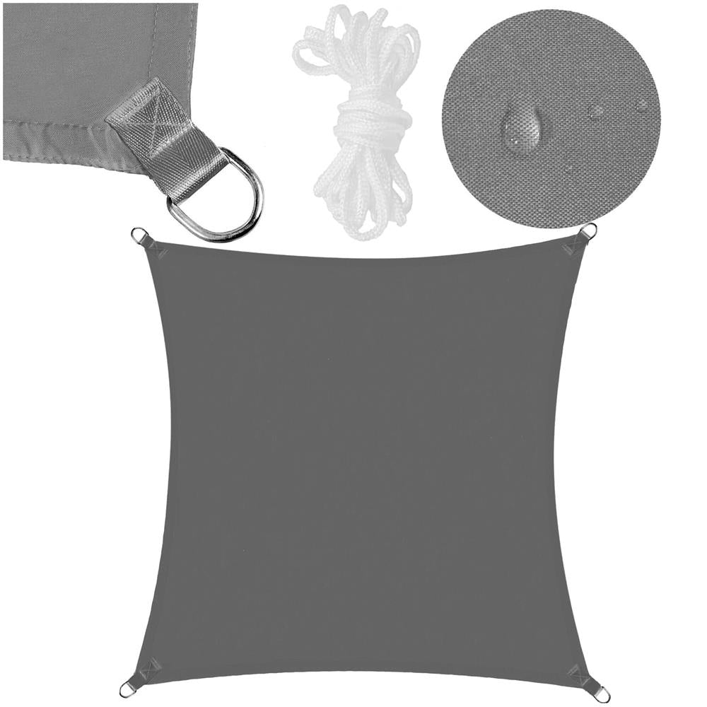 Prelata umbrire 5x5 m pentru terasa sau balcon, impermeabila, protectie UV, gri