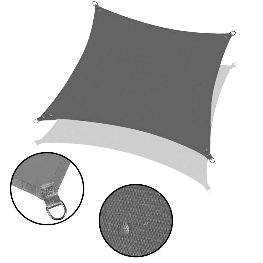 Prelata umbrire 5x5 m pentru terasa sau balcon, impermeabila, protectie UV, gri