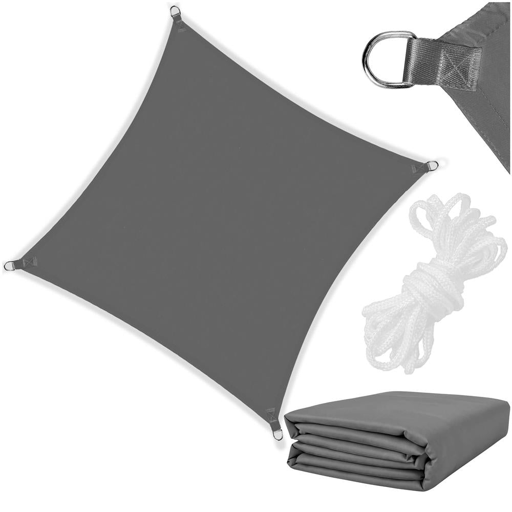 Prelata umbrire 5x5 m pentru terasa sau balcon, impermeabila, protectie UV, gri