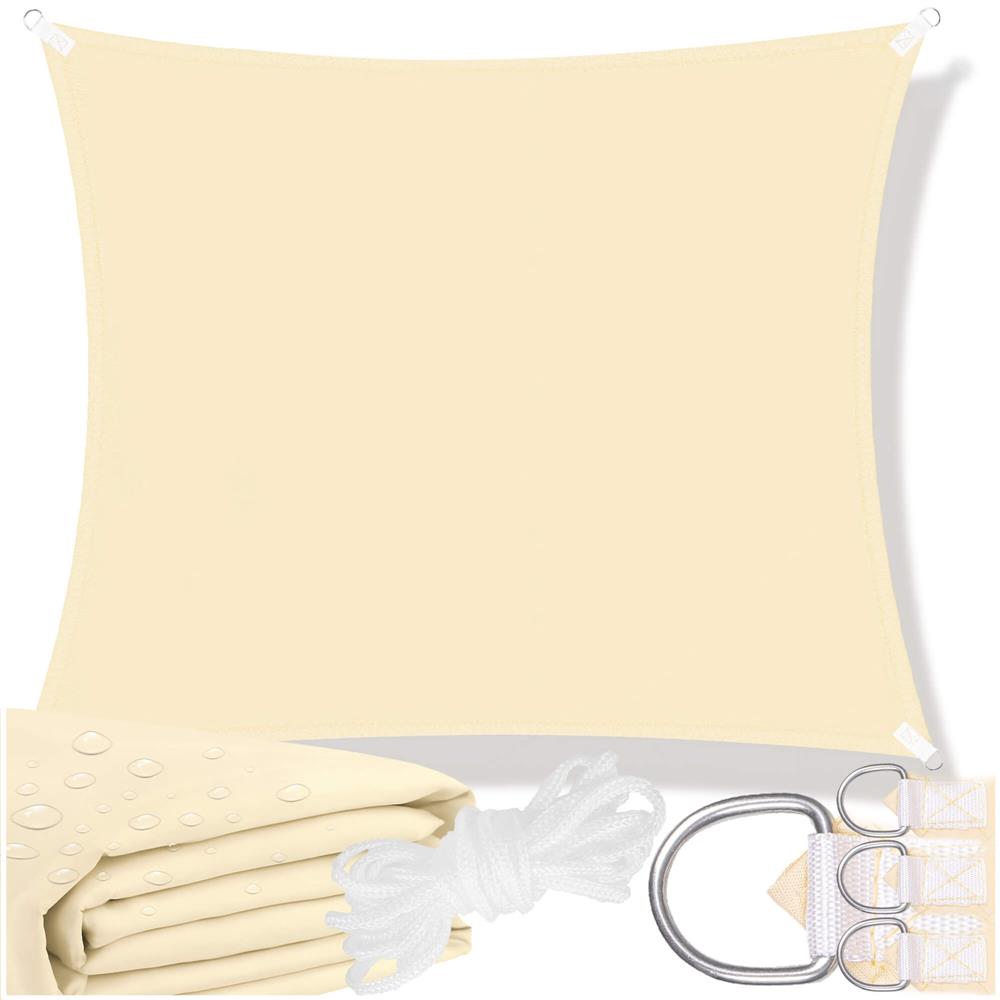 Prelata umbrire 4x4 m pentru terasa sau balcon, impermeabila, protectie UV, crem
