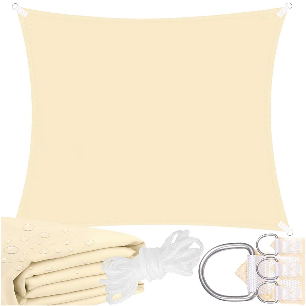 Prelata umbrire 4x4 m pentru terasa sau balcon, impermeabila, protectie UV, crem